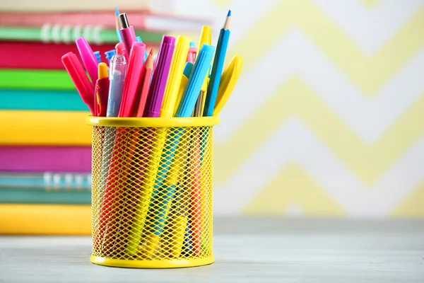 Stationery in metal holder — Stock Photo, Image