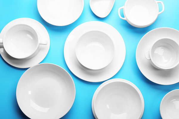 Set of white dishes  