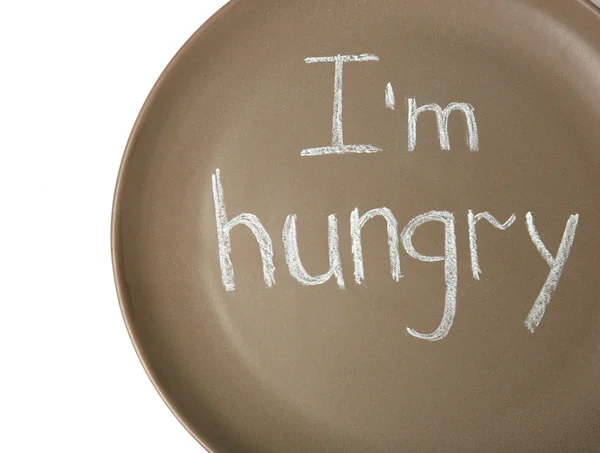 Plate with text I'M HUNGRY — Stock Photo, Image