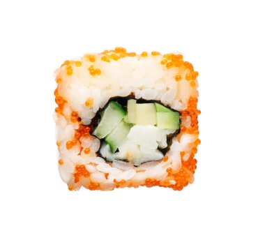 Suşi böreği beyaza izole edilmiş.