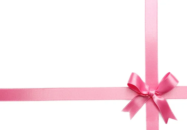 Pink ribbon bow — Stock Photo, Image