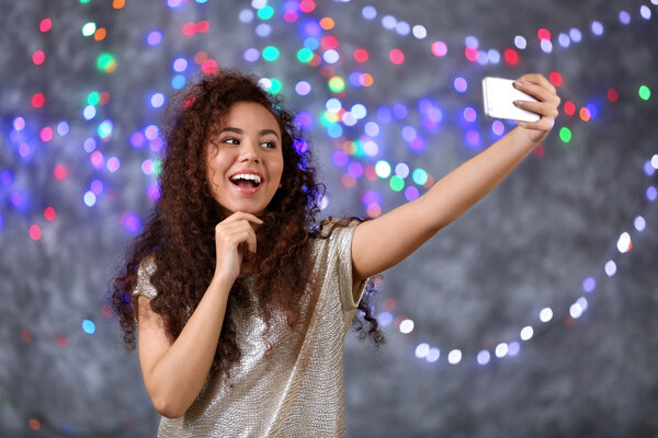 woman taking selfie 