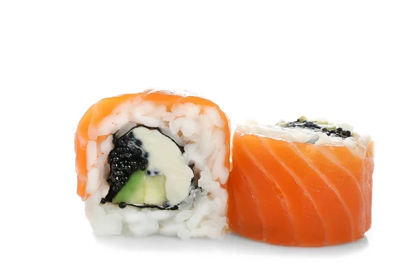 Rouleaux de sushi isolés sur blanc — Photo