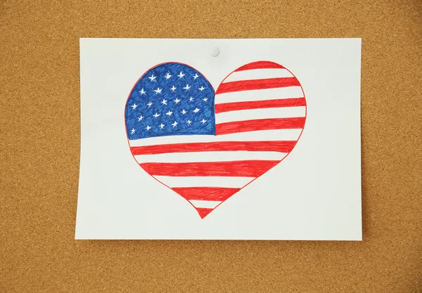 Детский рисунок американского флага — стоковое фото