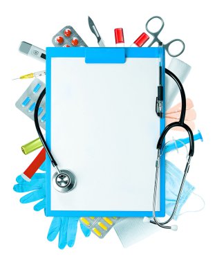 Mavi Pano, izole stetoskop 