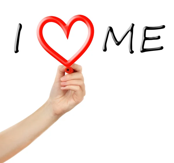 Scrittura a mano I Love Me — Foto Stock