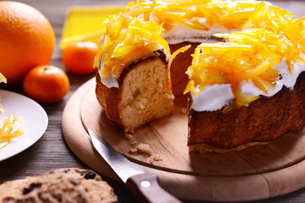 Вкусный цитрусовый торт — стоковое фото