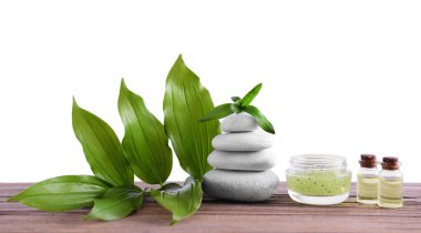 Beyaz taşlar ile Spa kompozisyon