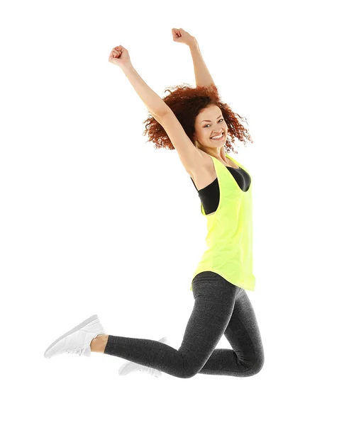Mulher atraente fazendo exercícios — Fotografia de Stock