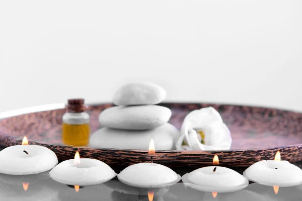 Spa composition with candles — Stock Photo, Image