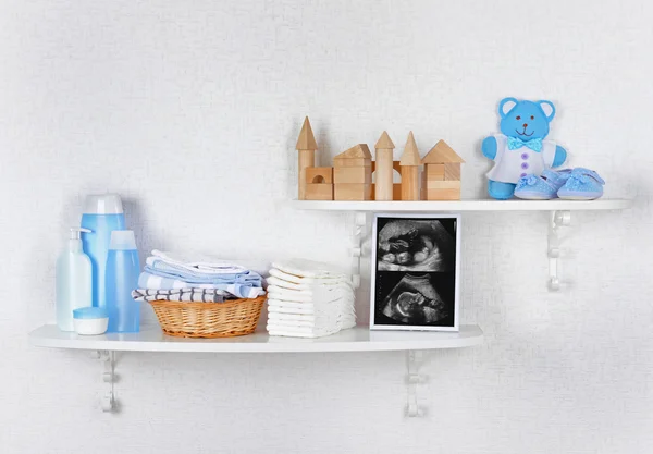 Cornice fotografica con ecografia del bambino — Foto Stock