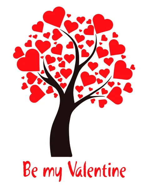 Árbol de ilustración con corazones — Foto de Stock