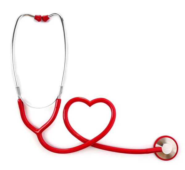 Medical stethoscope in a heart shape — Stock Photo, Image