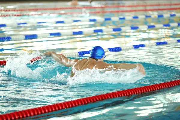 Hombre nadando en la piscina —  Fotos de Stock