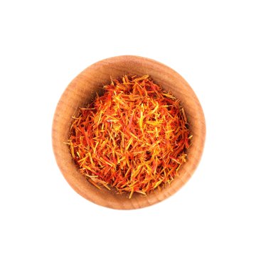 Küçük ahşap kase kuru safran 