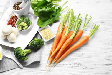 Havuç sebze ve baharatlar 