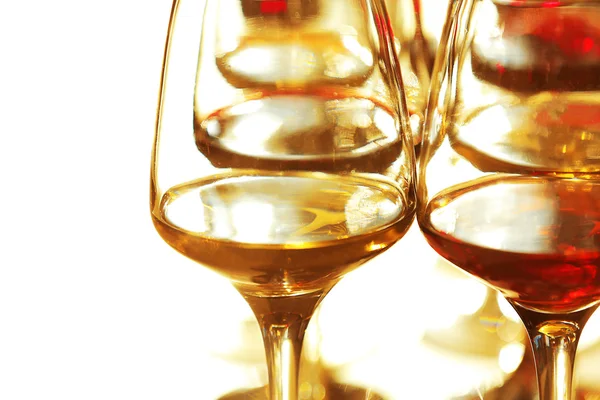 Många glas olika vin — Stockfoto