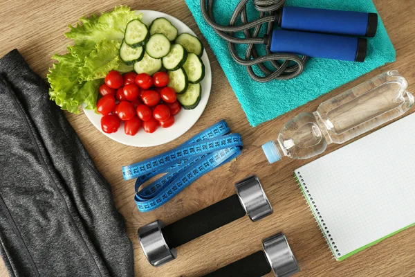 Sport equipment and  healthy food