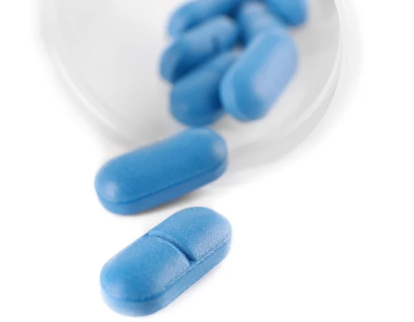 Pastillas azules en el fondo — Foto de Stock