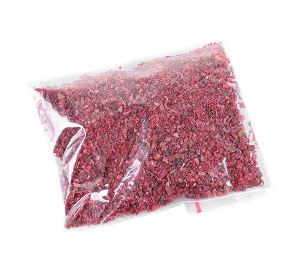 Dried sumac in plastic zipper bag — Stock Photo, Image