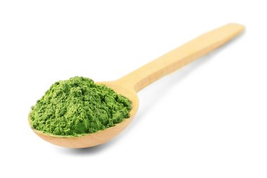 Tahta kaşık toz matcha çay 
