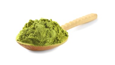 Tahta kaşık toz matcha çay 