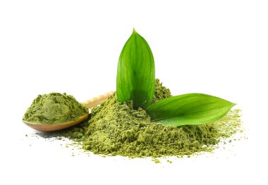 Tahta kaşık toz matcha çay 