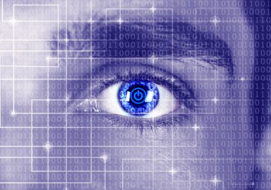 İnsan gözü ile düğme içinde