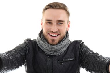 yakışıklı delikanlı alarak selfie 