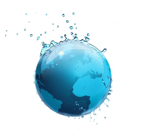 Globe with water isolated — Stock Photo, Image