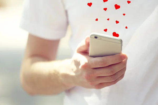 Man holding smartphone — Stock Photo, Image