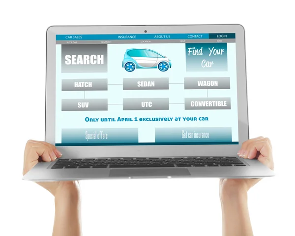Website selling cars — Stock Photo, Image