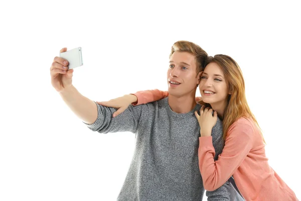 Vänner med selfie — Stockfoto