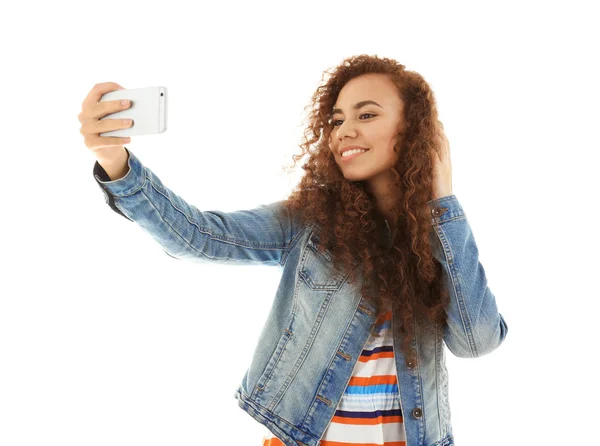 Mujer tomando selfie — Foto de Stock