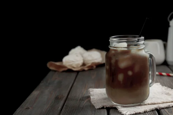 Jar of iced coffee — Stock Photo, Image