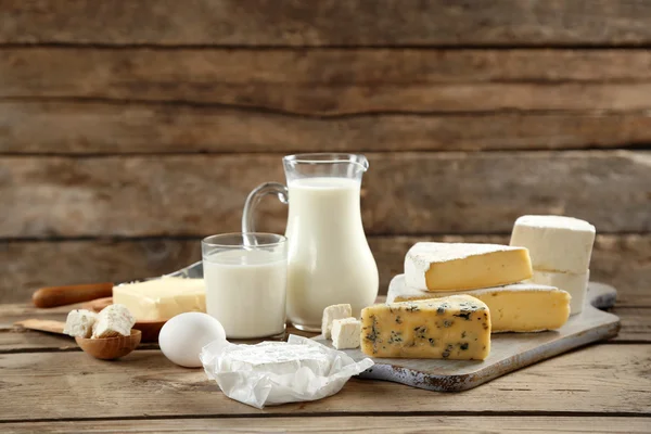 Dairy products on table — Stock Photo, Image