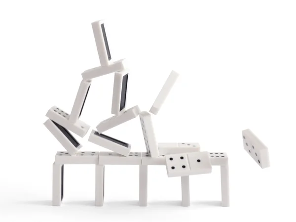 Tower of dominoes isolated — Stock Photo, Image