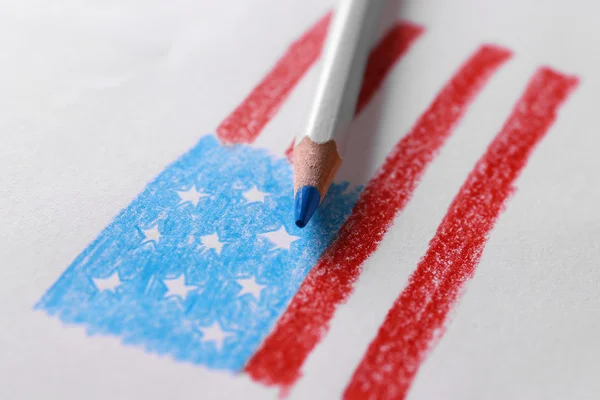 Dibujo infantil de bandera americana —  Fotos de Stock