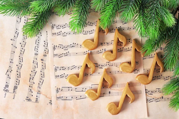 Karácsonyi szoprán és zenei jegyzetek — Stock Fotó