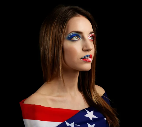 Chica con USA maquillaje —  Fotos de Stock