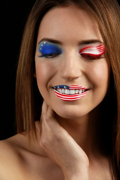 美国化妆的女孩 — 图库照片
