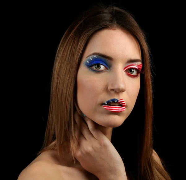 Fille avec USA maquillage — Photo