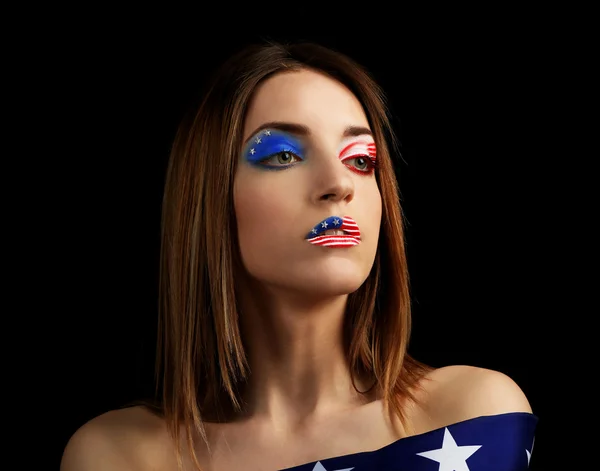 Chica con USA maquillaje —  Fotos de Stock