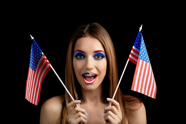 Menina com maquiagem EUA — Fotografia de Stock