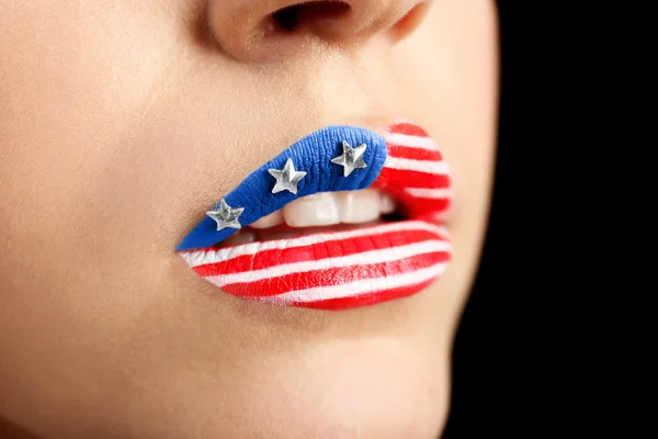 Chica con USA maquillaje — Foto de Stock