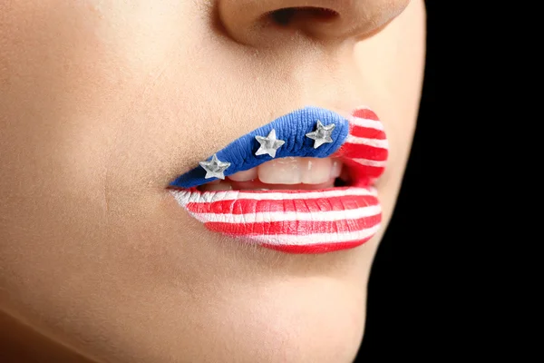 Chica con USA maquillaje — Foto de Stock