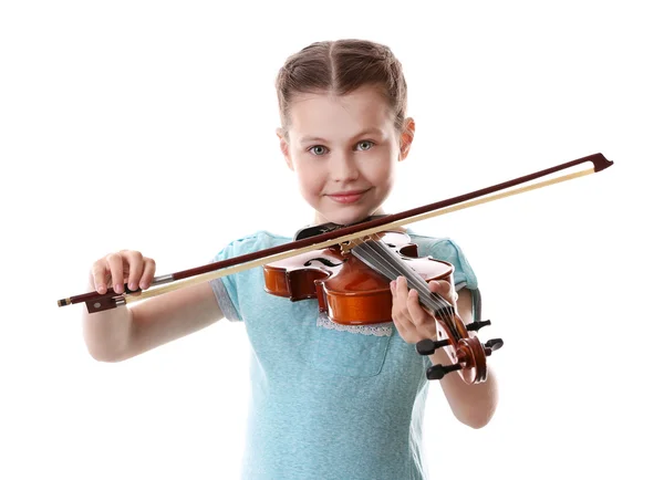 Weinig meisje spelen viool — Stockfoto