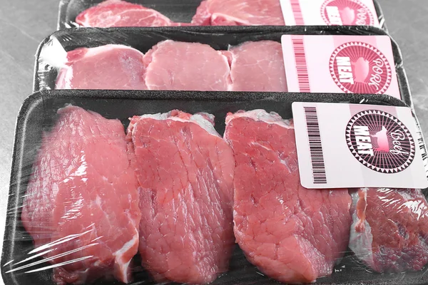 Carni suine e bovine imballate — Foto Stock