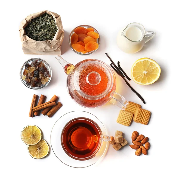 Tea composition on light background — Stock Photo, Image