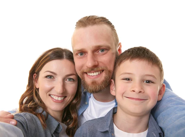 Famiglia che prende selfie — Foto Stock